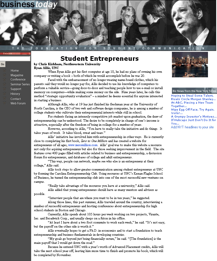Student Entrepreneur Ryan Allis